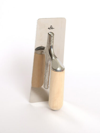 Frattone trapezioidale in acciaio, dente sx, manico in legno